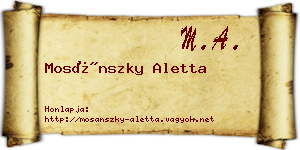 Mosánszky Aletta névjegykártya